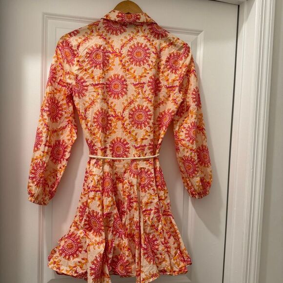 Zara Orange Pink Printed Mini Dress XS - Picture 5 of 5